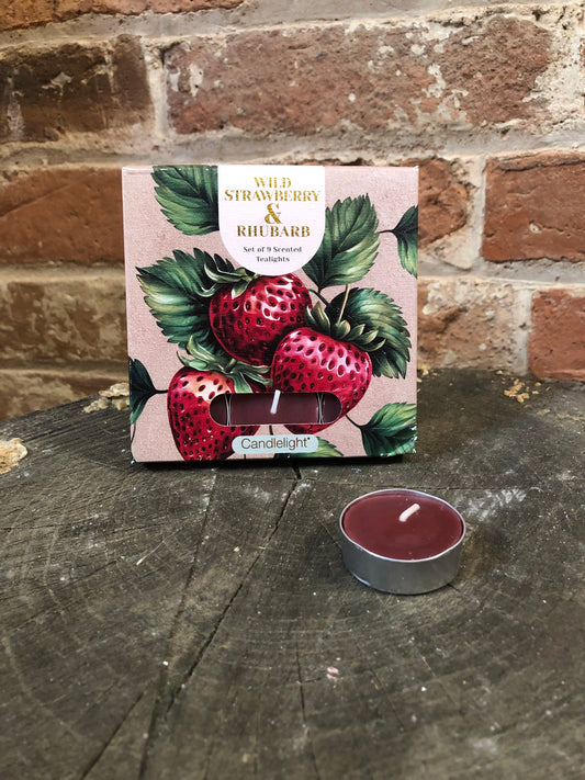 Wild Strawberry & Rhubarb Scented Tealights