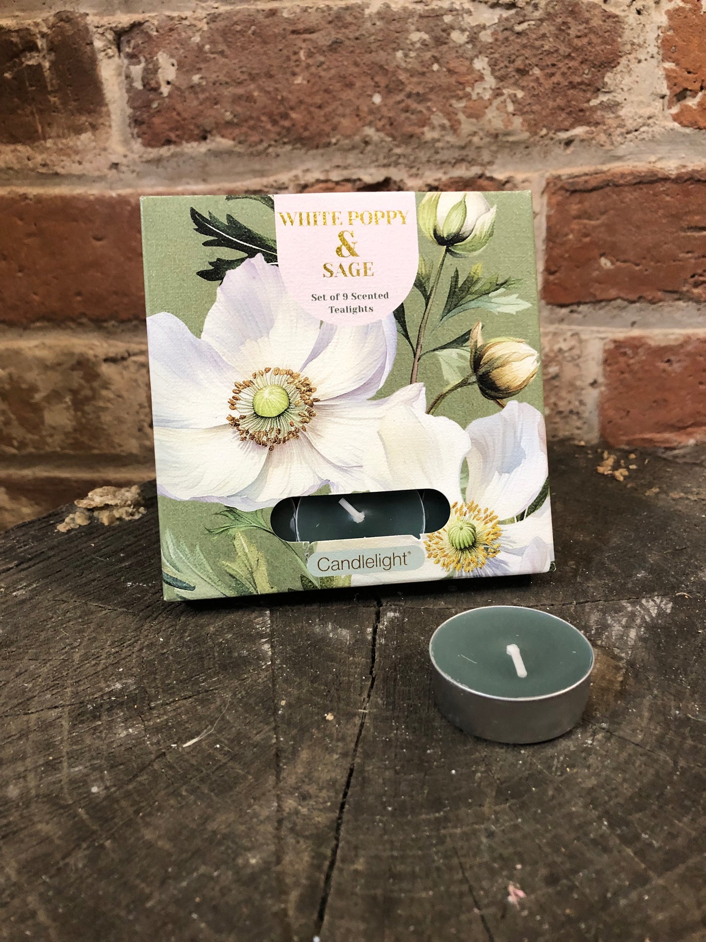White Poppy & Sage Scented Tealights